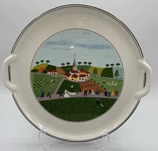 Villeroy & Boch DESIGN NAIF Wedding Cake Plate Large Tray Handled Platter 12.5"