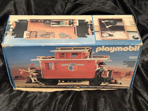 PLAYMOBIL 4123 Caboose Wagon Train Car Western 1993 TRAIN/BOX ONLY