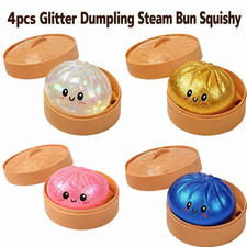 4pcs Dumpling Squishy Toy   Steamed Bun Stress Ball Fidget Sensory Squeeze Toy