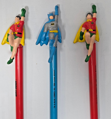 DC COMICS BATMAN ROBIN PEN LOT 1989 APPLAUSE - Stifte Set Batman / Robin  1989