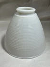 Vtg Torchiere Corning Milk Glass Lamp Shade Waffle Pattern 6" Diameter Bottom