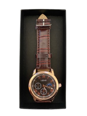Men's Alloy Quartz Watch - Minimalist Design,  Leather Strap, Analog Display