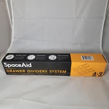 SpaceAid Bamboo Drawer Dividers with Inserts and Labels Adjustable 17" - 22"