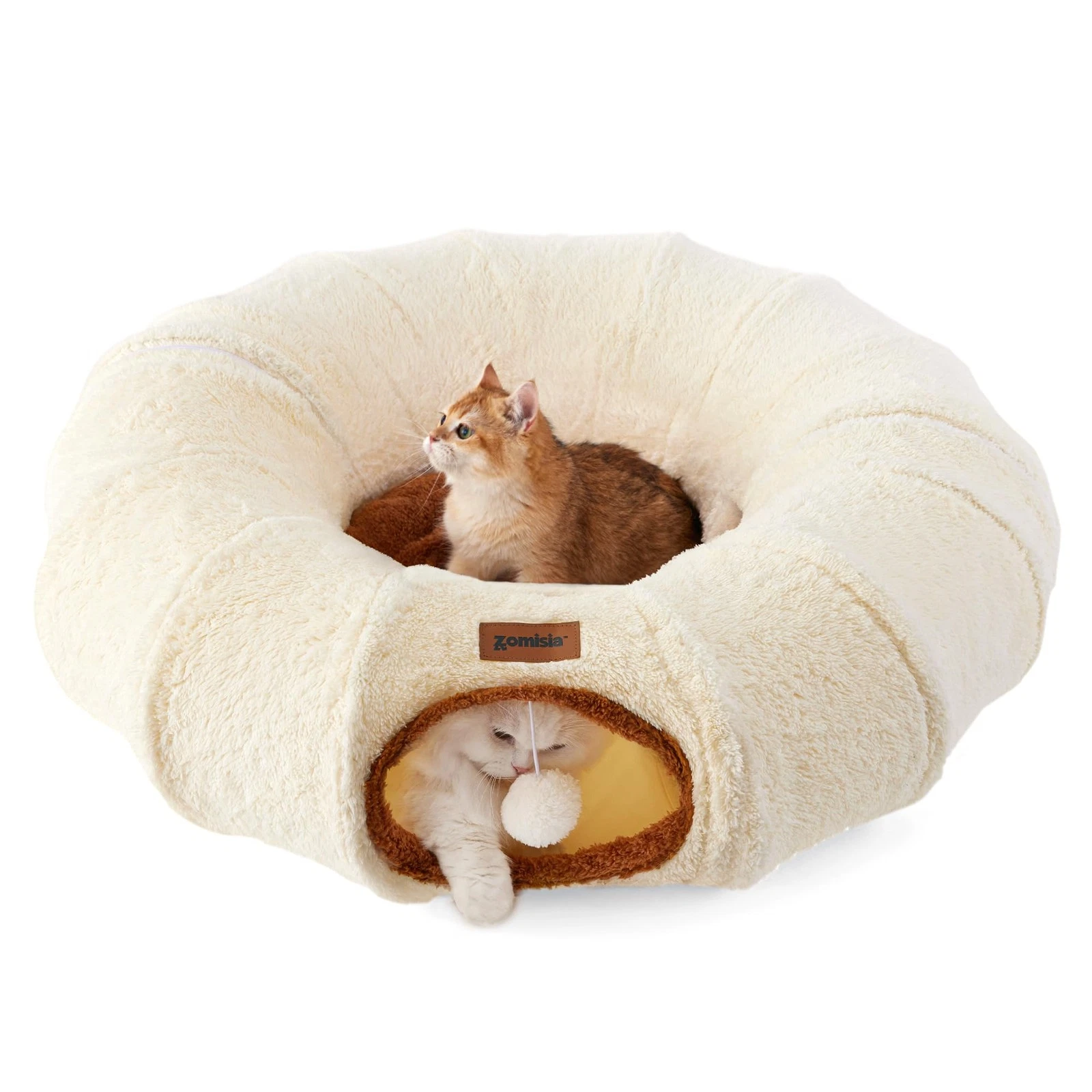 Cat Tunnel Bed for Indoor Cats, Cute Cat Donut Toy Tunnel for Small Large Cat...
