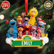Personalized Sesame Street Christmas Ornament 2025, 2D Flat Christmas
