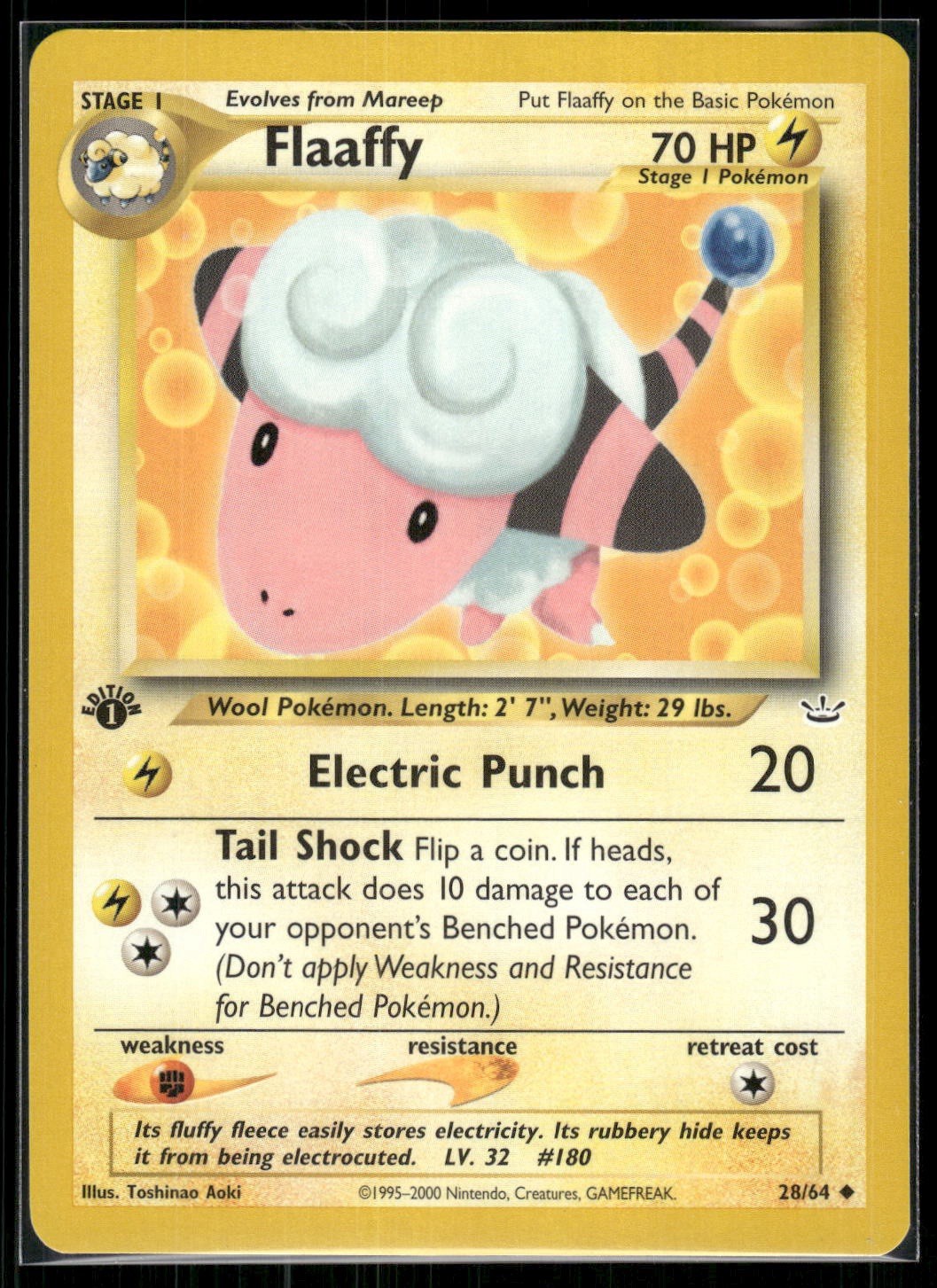 Pokemon Card - Flaaffy 1st Edition Neo Revelation 28/64 Common