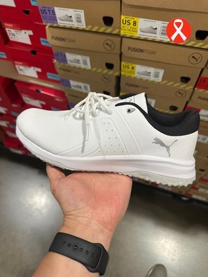 Puma Fusion Tech SL25 Golf Shoes Men s Waterproof Grip White Gray 676162