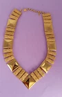 1970s Vintage Monet Book Piece V Collar Statement Necklace