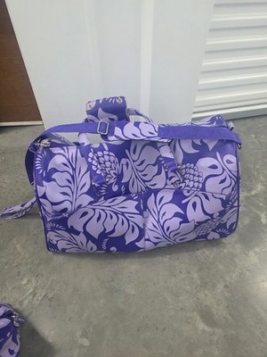 Roxy Vintage Women s Rolling Duffle Bag & Hand Bag Combo  Purple Floral Print