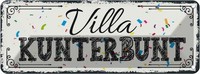 Blechschild 10X27 Cm Villa Kunterbunt Spruch Zitat Deko Geschenk Metall Schild