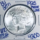 1925 BU UNCIRCULATED SILVER PEACE DOLLAR AUTHENTIC U.S. MINT FREE SHIPPING 4200