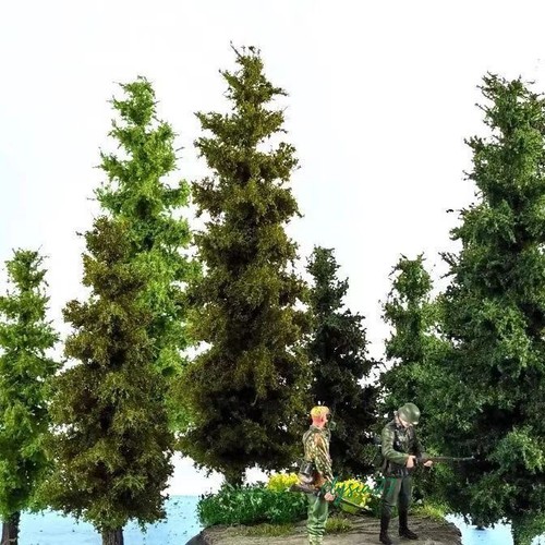 4PC 13CM HO/OO Scale Landscape Trees Miniatures Autumn Pine Forest Plant Model - Picture 7 of 7