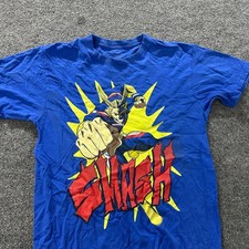 My Hero Academia T-Shirt Mens Size M Blue All Might Smash Graphic Anime Cotton
