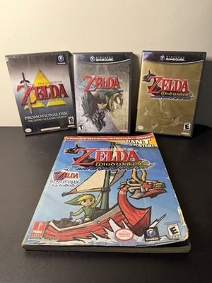Nintendo GameCube Lot Of 3 Zelda Games And Windwaker Walkthrough Book All CIB