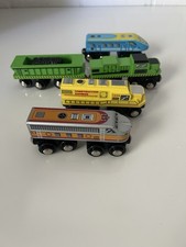 Circo Line Wooden Railway Diesel Locomotives Train Engines - Lot of 2