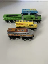 Circo Line Wooden Railway Diesel Locomotives Train Engines - Lot of 2