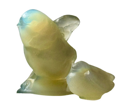 Sabino Paris France Set of Two Antique Opalescent Sabino Birds Circa 1930's