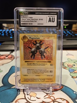 1999 Pokemon Shadowless Disco Holo Test Print Card Square Cut CGC Authentic Base