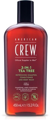 American Crew 3-in-1 Tea Tree Shampoo, Conditioner & Bodywash 450 ml