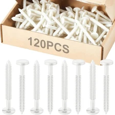 120 Pcs 3 Inch Vinyl Shutter Fastener Window Panel Peg Lok Pin Pegs Screws Sh...