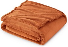 Bedsure Fleece Blanket Sofa Throw - Versatile Blanket  - Orange