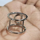 QVC White Bronze Crystal D Initial Ring by Bronzo Italia Size 6 — photo 4