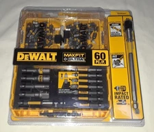 New DeWalt DWAUMF60SET MAXFIT ULTRA 60 PC Screwdriving Bit Set 1/4 In. Hex Steel