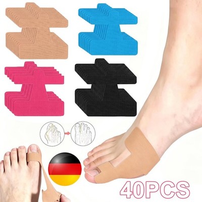 40x Hallux Valgus Kinesiotapes,Vorgeschnitten Hallux Valgus Tape,Wasserfest Tape