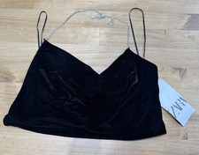 NWT Zara Women Sleeveless Tie Back Bow Crop Top Size XS