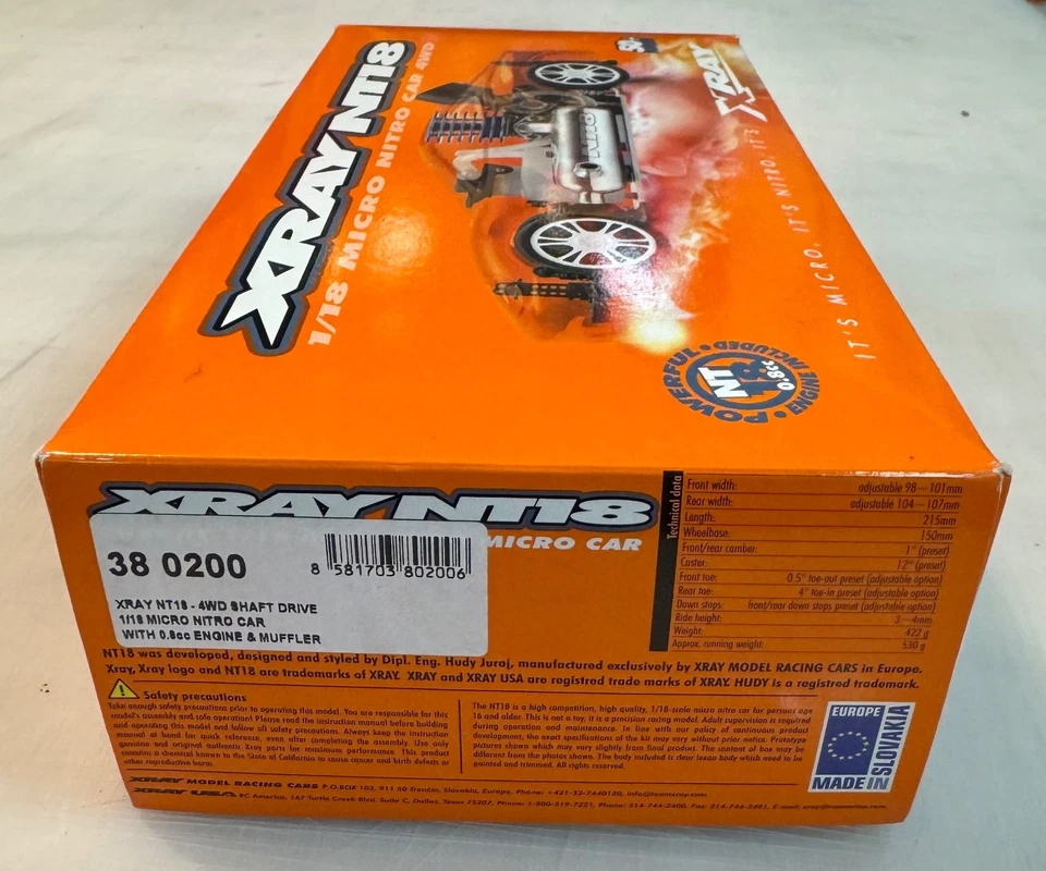 Xray NT18 1/18 Scale Micro Nitro Rc Car Kit NIB w Spectrum SR300 & Hitec HS-85BB - Image 3 of 4