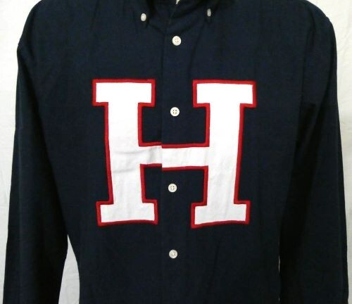 Tommy Hilfiger blau XL LS Freizeitshirt bestickt H Baumwolle - Bild 1 von 9