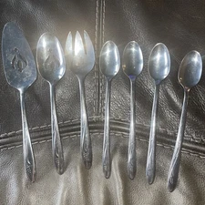 Lot Of 7 International Silver ELEGANCE Universal Stainless Pie Spoon Serving -D