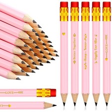 50 Pack Wedding Pencils Half Pencils with Eraser for Bridal Shower Party Favors