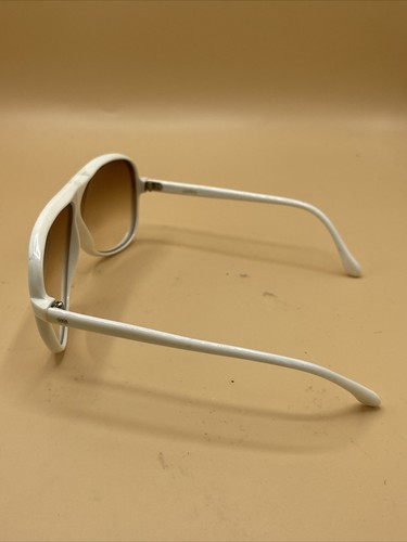 Vintage White Sunglasses Made in Japan 1960s Beatnik Gradient Lenses Brown - Picture 6 of 13