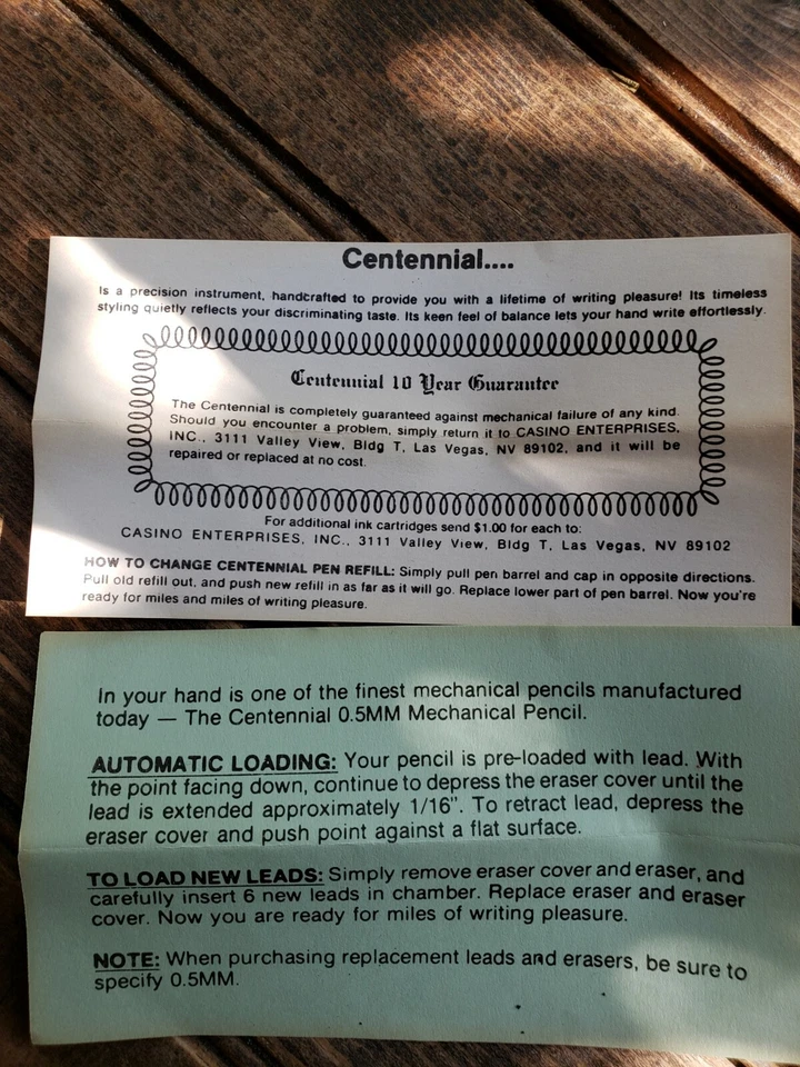 Lápiz Mecánico Centenario Vintage Tono Dorado Caja Roja Foto 3 de 4