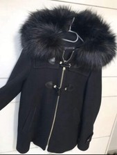 Mantea Duffle Coat Zara Avec Capuche Fausse Fourrure  Taille 38/M Laine Hiver