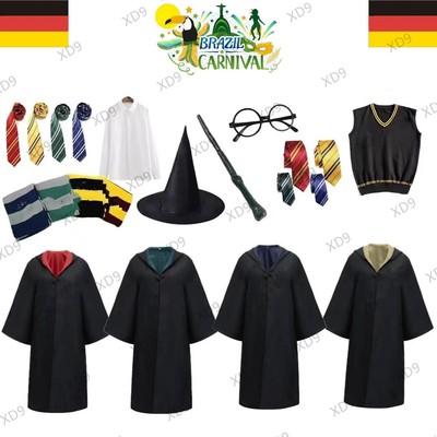 2025 Karneval Cosplay Gryffindor Slytherin Ravenclaw Hufflepuff Costume 10Pcs DE
