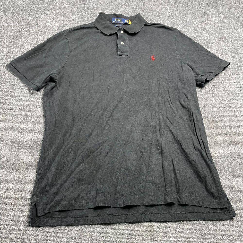 T shirt uomo nera manica corta vestibilità classica pony taglia large