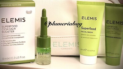 ELEMIS Superfood CICA CALM BOOSTER 9ml+Facial Wash Cleanser+Night Cream 20ml