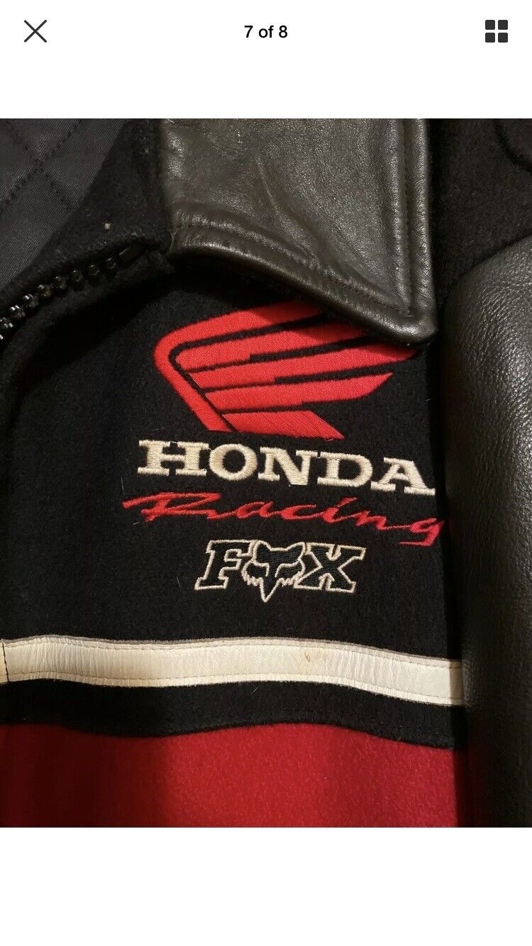 Honda Fox Racing Wool Leather Coat - Mens XL - Vi… - image 7