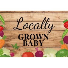 Vinyl 5x3ft Baby Shower Backdrop for Photography Locally Grown Baby Vegetable...