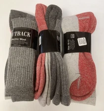 New, Cabela's Outback Merino Wool Boot Socks, Large(men's shoe 9-12), 4 pairs