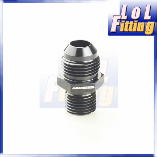 Adattatore Unione Filettato -8AN Flare Maschio A 3/8'' NPT Maschio - Alluminio Anodizzato Nero
