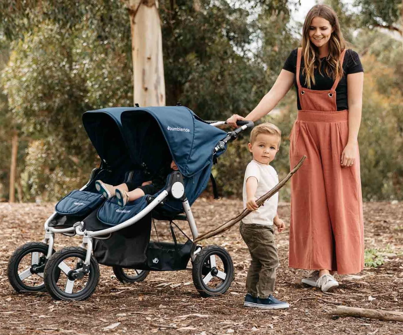 bumbleride indie twin dawn grey mint stroller