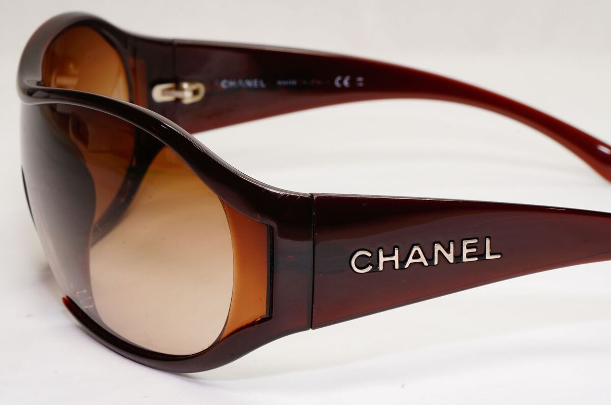 Chanel Sunglasses 2008 Vintage Shield Wrap Brown Visor 6017 Chanel Sunglasses 2008 Vintage Shield Wrap Brown Visor 6017