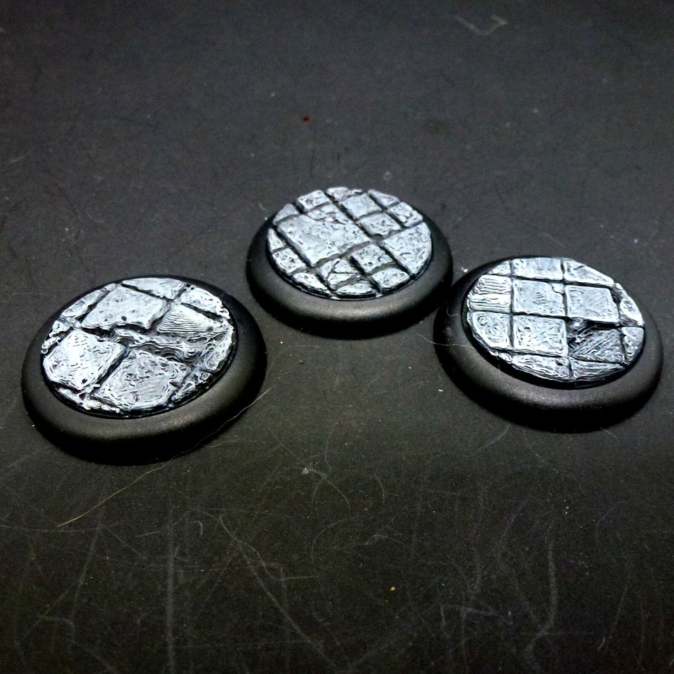 10x Round Ancient Paved Scenic Miniature Base TOPPERS INSERTS 25mm 32mm ...