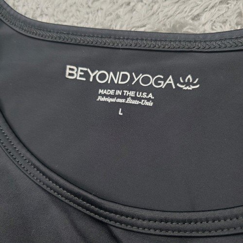 Beyond Yoga Black Long Sleeve Spandex Scalloped Hem Top Size M - Picture 8 of 9