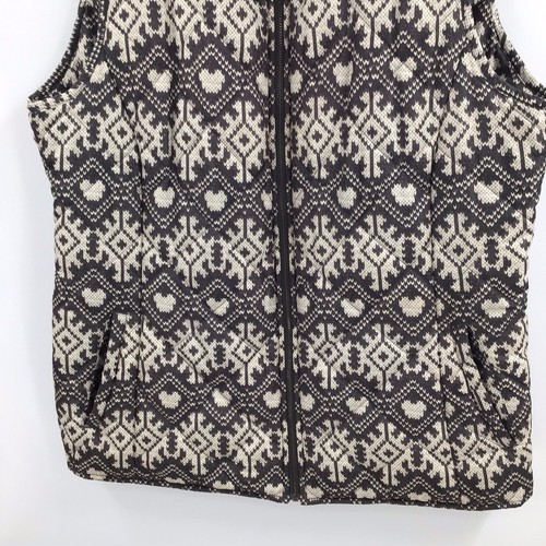 Coldwater Creek Womens Quilted Puffer Vest Zip Front Size XL 16 Gray Beige - Picture 9 of 13