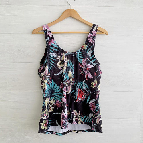 Nuevo con etiquetas Trajes de baño Fullfitall - Tankini negro floral tropical acolchado talla 16 - Imagen 4 de 4