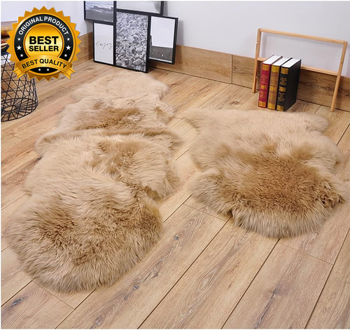 Premium Genuine Sheepskin Rug Brown Real Australia Natural Luxury Fluffy - Picture 3 of 3